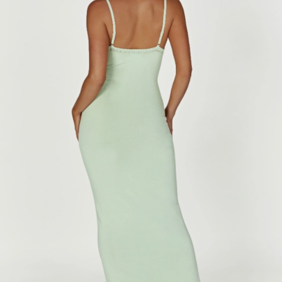 Meshki Maia Pointelle Knit Maxi Dress Pistachio Green - Size Small - Picture 2 of 2